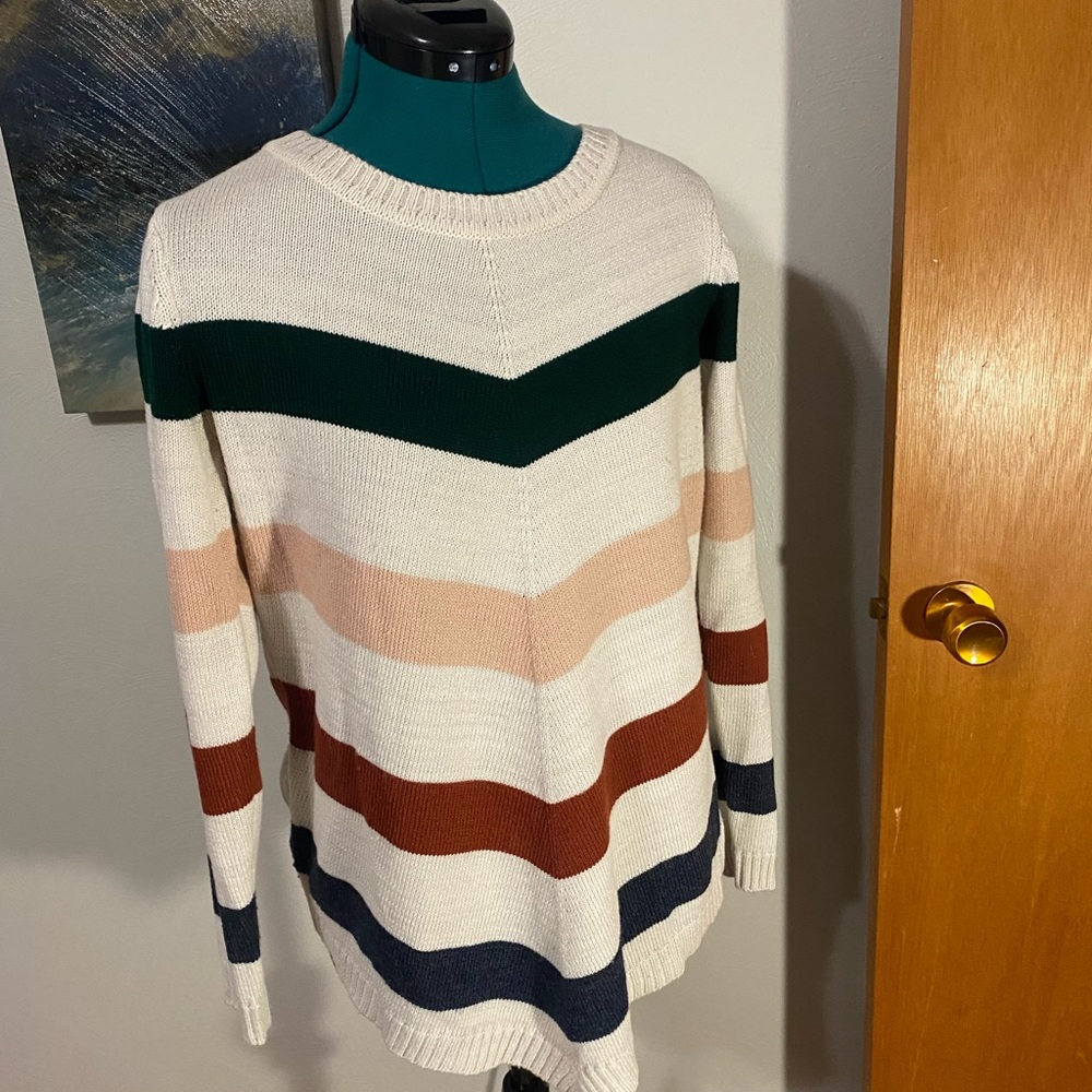 AB Studio asymmetric striped sweater